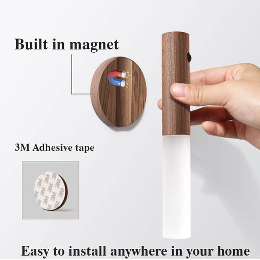 LuxeGlow: Magnetic USB Wooden Night Light - Brighten Your Porch in Style